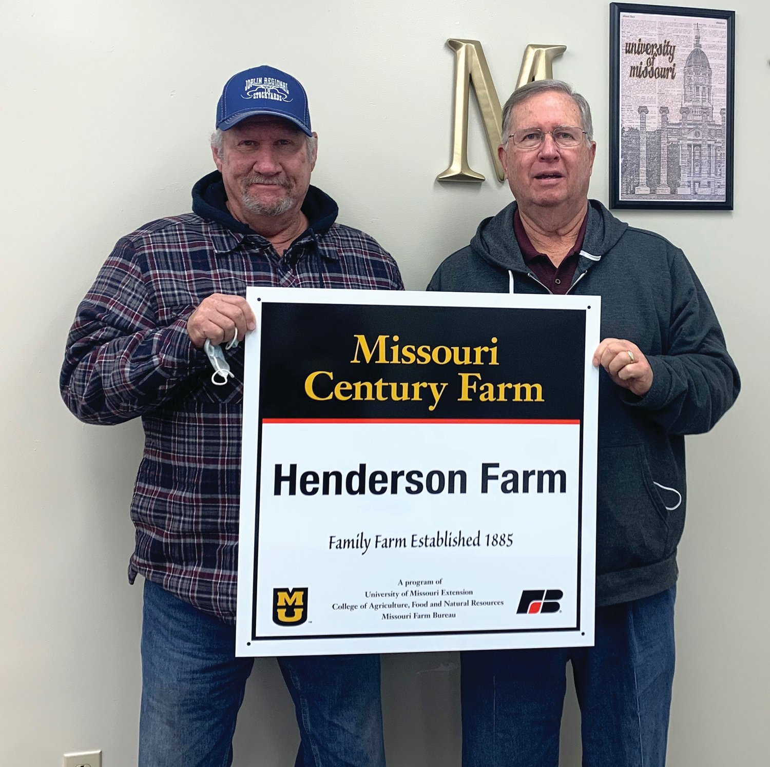 William and Thomas Henderson were recognized. The year of Century Farm acquisition was 1885 with 258 acres in Grovespring. Great-grandfather, Miles Jehial Hudson, was the original owner.